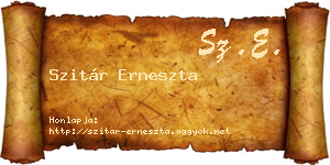 Szitár Erneszta névjegykártya
